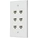 Buyer's Point Cat6 Female-to-Female Wall Plate | UL Listed, 6 Ports with an Easy Install Low Voltage Mounting Bracket, Perfect for High Speed Data Connection at Work or Home (White) — 1 Pack