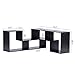 DEVAISE TV Console Stand, Modern Entertainment Center Media Stand, TV Table Storage Bookcase Shelf for Living Room(Black2.0)