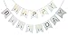 White Happy Birthday Bunting Banner with Shimmering Gold Letters - Birthday Decorations