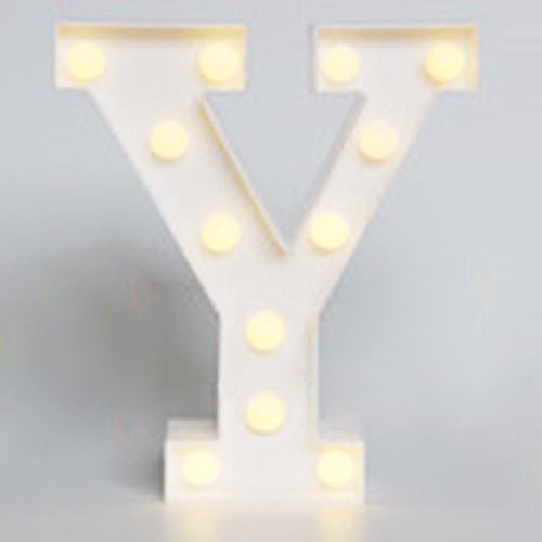 DIY LED Decorative Marquee Alphabet Letter Lights Sign, Light Up Letter Lights, Battery Operated, Party Wedding Decoration Wall Decor Light (Y)