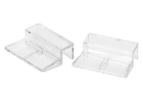 Pssopp 20Pcs Aquarium Glass Cover Clip Acrylic Universal Lid Clips for Rimless Aquariums Clear Color Acrylic Aquarium Glass Cover Holder(5mm)