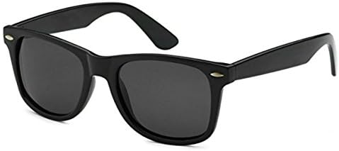 Mersinni Black Retro 80's Casual UV400 Sunglasses (Black, smoke)