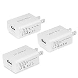 Wall Charger, UROPHYLLA 3-Pack 5V/2.4A Mini Universal Portable Home Travel Adapter USB Wall Charger for Galaxy S7 / S6 / Edge, Note 5/4/ iPhone 7 / 6s / Plus, iPad Pro/ Air 2 / mini, LG, HTC and More