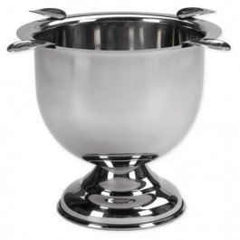 4 Stirrup Tall Stinky Cigar Ashtray, Polished Stainless Steel