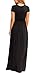 DEARCASE Maxi Dress for Women Black Small Crewneck Short Sleeves Wedding Guest A-line Casual Party Vintage Spring Summer Beach Long Dresses with Pockets