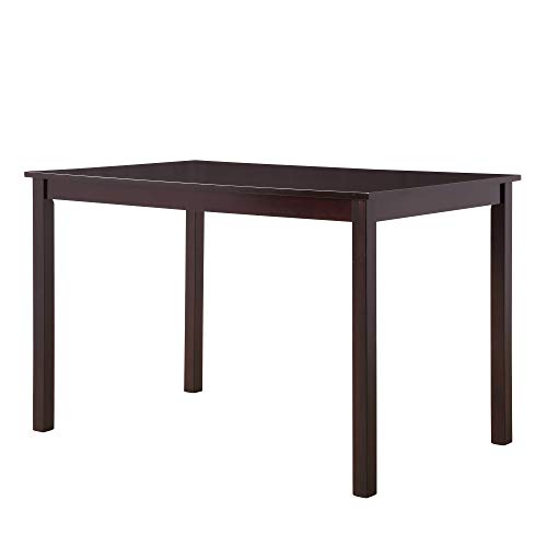 Rhomtree 5 Pieces Dining Set Home Kitchen Table and Chairs Wood Home Dining Room Furniture with 4 Faux Leather Cushioned Chairs Breakfast Furniture (Espresso)