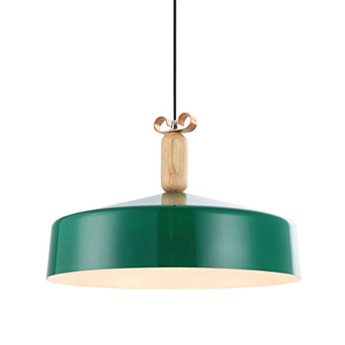 XUANLAN Nordic Creative Macarons Aluminum Chandelier 1 Light Art Wood Pendant Ceiling Lights Lamps for Dining Room Bar Cafe Creative Hanging Lamp E27 Lighting (Color : Green-L-4528CM)