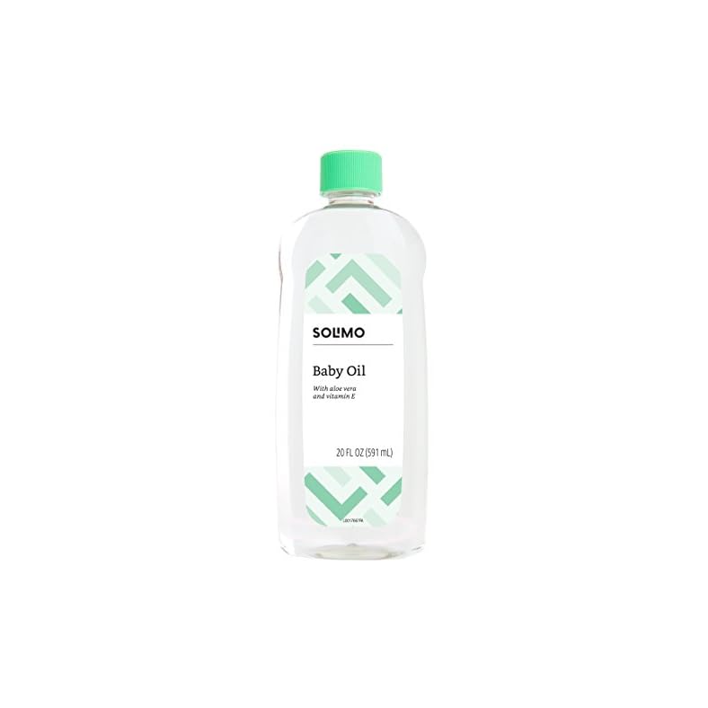 Amazon Brand – Solimo Baby Oil with Aloe Vera & Vitamin E, 20 Fluid Ounces
