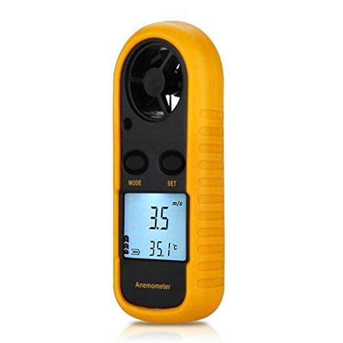 ELenest Anemometer, Digital LCD Wind Speed Meter Gauge Air Flow Velocity Thermometer Measuring Device with Backlight for Windsurfing, Sailing, Kite Flying, Surfing Fishing Etc.