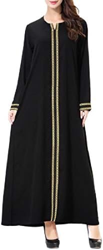 Spirio Women Kaftan Muslim Middle East Arabia Long Sleeve Maxi Robes Kaftan Dress
