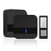 Wireless Doorbell, Hinpia Waterproof Solar Door Bell Chime Kit for Home Office with 2 Plug-in Receivers and 1 Remote Button, 1000ft Operating Range 52 Ringtones 4 Levels Volume, No Batteries Required