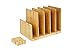 Kenley Desktop Organizer - Bamboo Wood File & Folder Sorter - Desk Tray with 5 Vertical Sections & Phone Holder - Storage Shelf Rack Stand for Office Supplies Binders Letters Paper Documents Magazines
