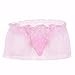 Crossdress Panties Feeshow Men's Jockstrap Lace Briefs Sissy Pouch Underwear Ruffle Skirted Pink X-Large