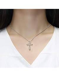 Klurent Infinity Blessings Heart Pendant Necklace 14k White Gold and Rose Gold Over Brass Plated Necklace for Women Daughter Wife Mother on Birthday Anniversary Graduation