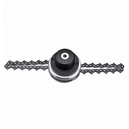 Fullwei 2 Types 65Mn Weed Trimmer Head with Sawchain,Coil Chain Brush Cutter Grass Lawn Mower Sharpener Head (A)