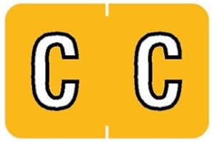 Tabbies Barkley ABKM Compatible 71620 Series Alpha Labels, Yellow C, 1”H x 1-1/2”W Label Size, Filing Color Code System, 252 Labels Per Kit (71623)