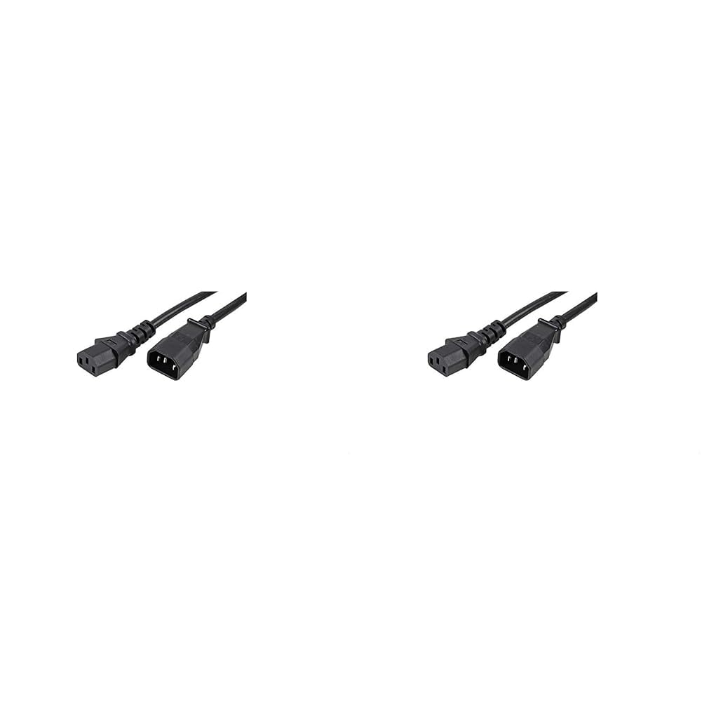 Pro Elec PE01090 IEC C14 Plug To IEC C13 Socket Extension Lead 10A 3m Black (Pack of 2)
