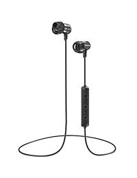 Auriculares inalámbricos Naporon HiFi estéreo, auriculares magnéticos Bluetooth 4.1, IPX6, impermeables, con 8 horas de tiempo de reproducción, tecnología aptX, cancelación de ruido CVC y micrófono integrado.