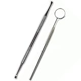 Majestic Bombay Double End Dog Dental Tooth Scaler Tartar Remover + Stainless Steel Dental Inspection Mirror