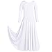 IBTOM CASTLE Little/Big Girls Long Sleeve Liturgical Praise Lyrical Dance Dress Loose Fit Full Length Dancewear Costume Ballet Praisewear White 13-14 Years
