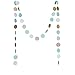 Chloe Elizabeth Circle Dots Paper Party Garland Streamer Backdrop (10 Feet Long) - Mint, White, Gold Glitter
