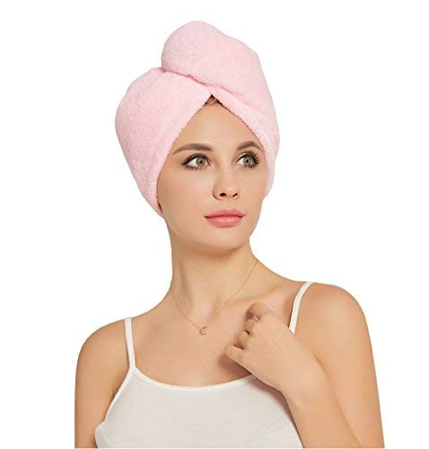 HOPESHINE Hair Drying Towel Twist Microfiber Towels for Hair Turban Wrap Fast Drying Super Soft and Absorbent Great Gift for Women and Girls (Pink) - Thumbnail 6