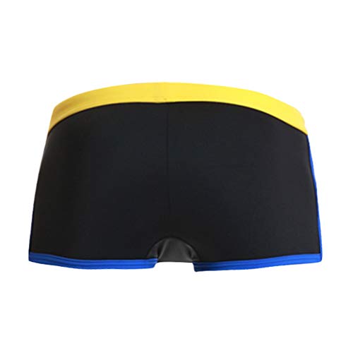 Men's Swim Trunks Simple Breathable Lace-Up Low-Waist Contrast Sexy Swim Brief Swimming Trunks Yellow - Thumbnail 2