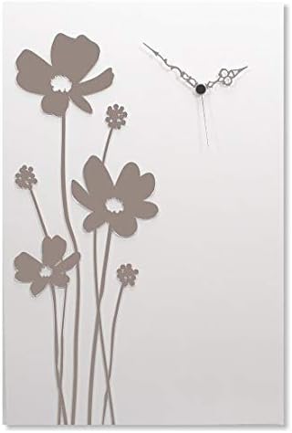 Amazon Co Jp 木製 掛け時計 Fiori アナログ 花 植物 ミラー 鏡 おしゃれ デザイン アート インパクト 四角 スクエア シンプル モダン ホーム キッチン