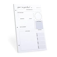 to Do List Notepad,3-Hole Punched Undated Daily Planner for Office Supplies,Collections to Do List Planner Tear Off Pad with Daily Calendar,Schedule,Meal Planner,Self Care 50 Undated Sheets,8.5x11