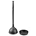 mDesign Traditional Toilet Plunger and Holder for Bathroom Storage - Black