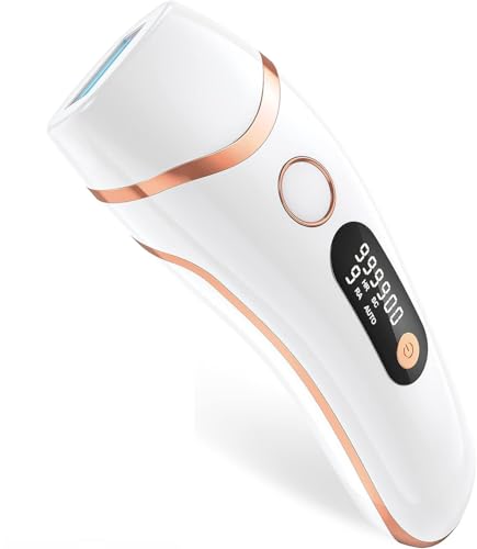 Haarlosy Épilateur Lumière Pulsée, IPL Épilateur Laser Definitive 999,999 Flashs, 2 Modes 9 Niveaux Énergie Laser Épilation Hair Removal pour Aisselles/Corps/Maillot, Salon à la Maison, IFE05