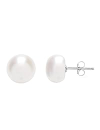 Mabella Pendientes de plata esterlina 925 AAA, con perlas cultivadas en agua dulce, pendientes para mujer