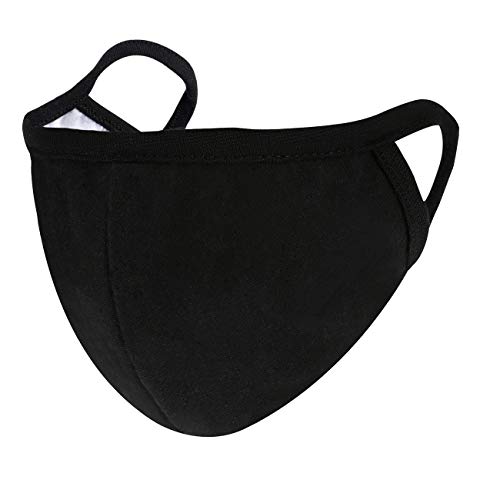 3 Pack Cotton Mouth Face Masks Mouth Cover Black Face Mask Unisex – Adjustable Washable and Reusable Mask for Cycling Running Skiing Hiking