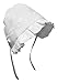 N'Ice Caps Baby Girls Bonnet White Lace Newborn Infant Toddler Sun Hat Special Occasion (White with Piping Crown, 6 Months)