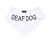 Deaf Dog White Dog Bandana Quality Personalised Embroidered Message Neck Scarf Fashion Accessory Prevents Accidents by Warning Others of Your Dog in Advance