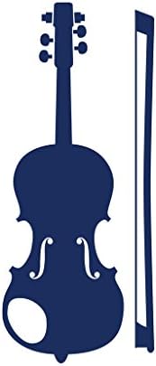 Violin With Bow Decal For Macbooks or Laptops - Proudly Made In The USA From Adhesive Vinyl 5 Inch Dark Blue