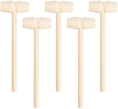 Toyvian Mini Wooden Hammer Mallet 