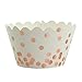 Andaz Press Rose Gold Foil Polka Dot Cupcake Wrappers, 24-Pack, Shiny Metallic Copper Champagne Themed Wedding Supplies