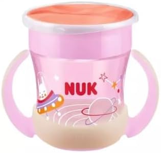 Mini copo Magic Cup Night com tampa | +6 meses | 160 ml | Borda à prova de derrames de 360° para beber de qualquer lugar | Brilho no escuro | Sem BPA | Coelho (rosa)