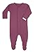 Baby Boy Girl Organic Cotton Snap Front Footed Sleeper with Mittens-Sleep n Play Magenta