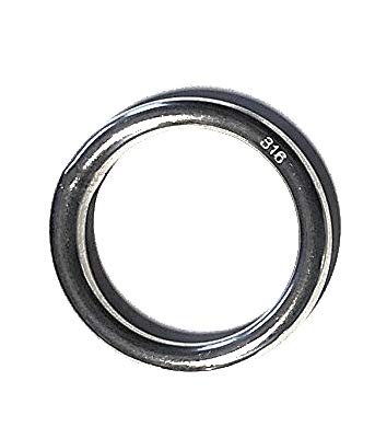 US STAINLESS Stainless Steel 316 Round Ring Welded 3/8" x 2" (10mm x 50mm ID) Marine Grade