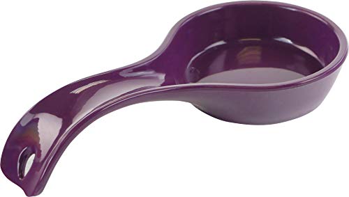 Reston Lloyd Rest Plastic Counter Stove Top Utensil Holder for Spoons, Ladle, Tong, Space-Saving Hanging Hole on Handle, Plum