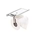 Toilet Paper Holders Wall Mount Toilet Paper Holder ,Stainless Steel Bathroom Tissue Holder with Mobile Phone Storage Shelf, for Kitchen and Bathroom 304 Stainless Steel Silver