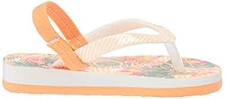 Roxy Kids' TW Pebbles VI Flip Flop Sandals, peach
