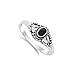 Women's Vintage Design Simulated Black Onyx Ring New .925 Sterling Silver Band Sizes 4-10