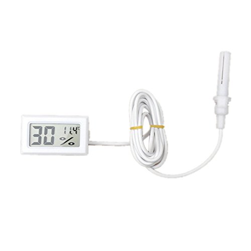 Indoor Outdoor Digital Large Display Temperature Monitor Multifunctional Weather Station,Mini Thermometer Hygrometer Humidity Meter Digital LCD Display Weather Thermometers for Home,Car,Office (White)