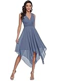 Ever-Pretty Women's V Neck Pleated Waist Sleeveless