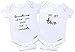 Twinstuff 100% Cotton Best Friends Twin Rompers – Matching Outfits for Newborn Boys & Girls, Soft, Breathable, Unisex, Comfortable & Easy to Wash – Perfect Baby Gift - 0-3 Months