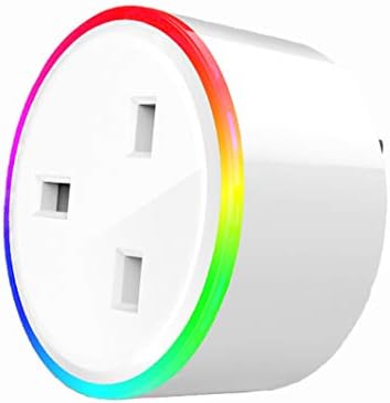 Ancoree Upgraded WiFi Smart RGB Socket with Timer Function,UK Standard RGB Smart Plug,Wireless APP Remote Control Scene Illumination,Compatible with Alexa, Google Home and IFTTT