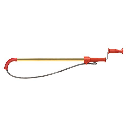 RIDGID 59797 K-6 Toilet Auger, 6-Foot Toilet Auger Snake with Bulb Head to Clear Clogged Toilets